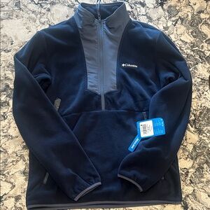 NWT Columbia Dark Blue 1/2 zip Fleece Jacket